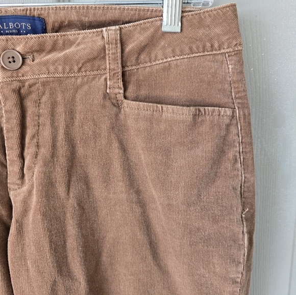 Talbots Courdory Pants Women Size 8P Brown Signature Retro Casual Logo - Picture 9 of 12